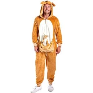 Tipsy Elves Brown and Cream Kangaroo Onesie Costume